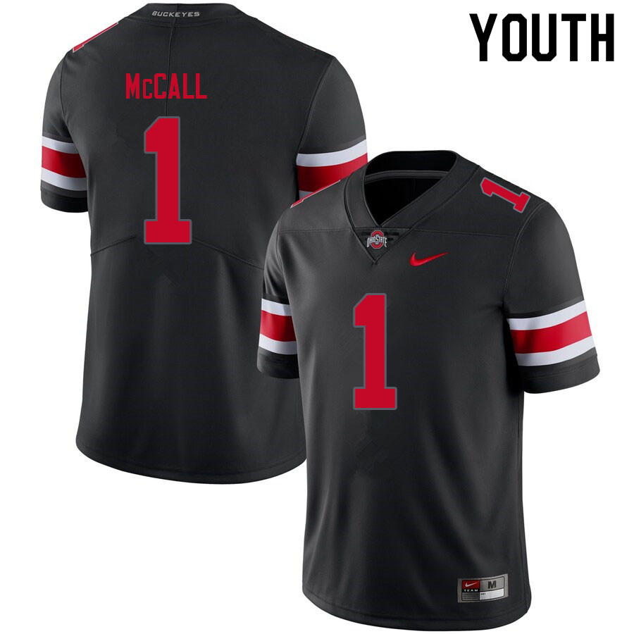 Ohio State Buckeyes Demario McCall Youth #1 Blackout Authentic Stitched College Football Jersey